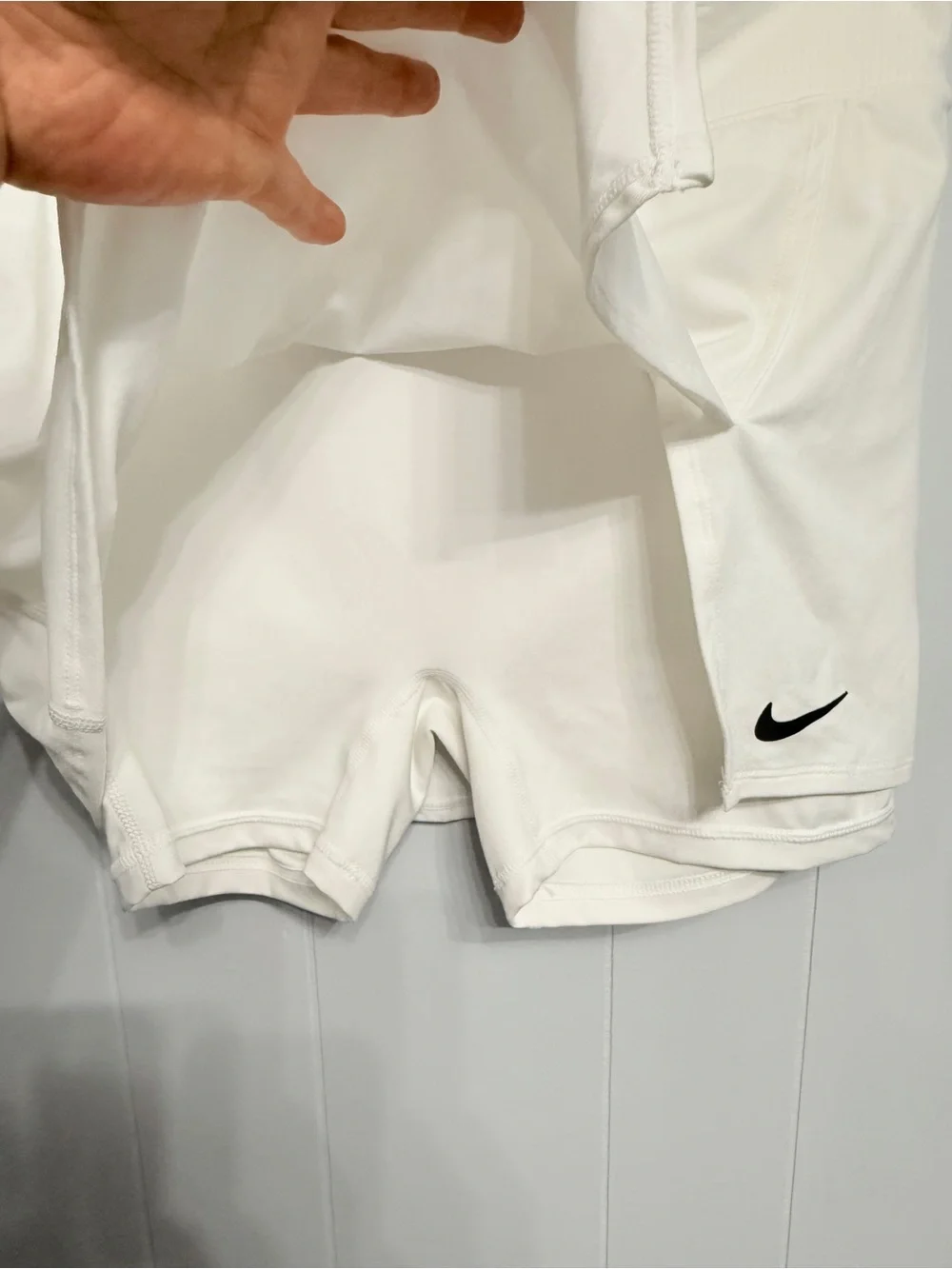 Nike White Women's Athletic Skort with Black Swoosh